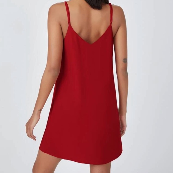 V neck cami strap mini sheath dress red - Picture 2 of 10